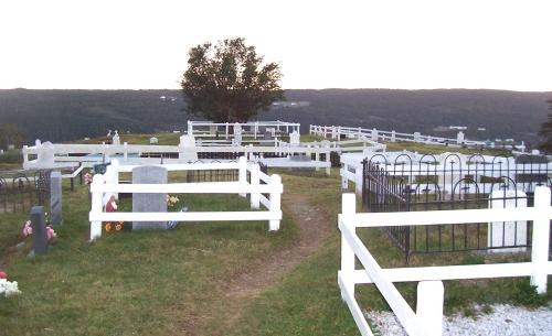 View from northern entrance to Immaculate Conception Cemetery, Cape Broyle, NL. Photo taken July 2006.; HFNL/Andrea O'Brien 2006