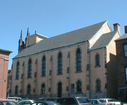 Shaarei Zedek Synagogue/Calvin Church - side view; PNB