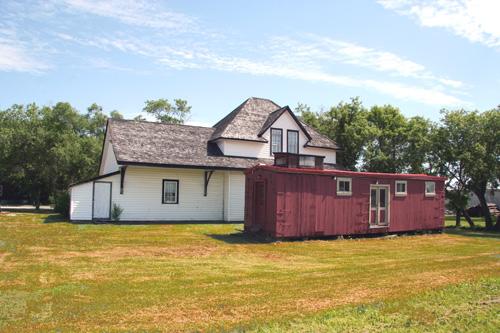 West elevation of the Fisher Branch Canadian National Railway Station, Fisher Branch, 2006; Historic Resources Branch, Manitoba Culture, Heritage and Tourism 2006