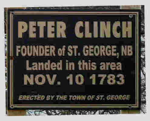 Sign located where Peter Clinch landed; Norma Stewart