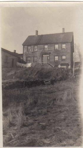 Historic black and white photo of house; Stephen Campbell