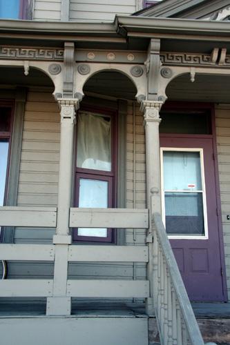 Veranda detail of the Penrose House, Winnipeg, 2006; Historic Resources Branch, Manitoba Culture, Heritage and Tourism, 2006