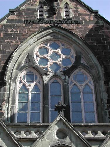 This is a photograph of the large west window, 2004; City of Saint John