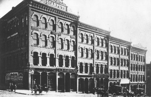 This historic photograph shows the block face of the building in the late 1800's; City of Saint John