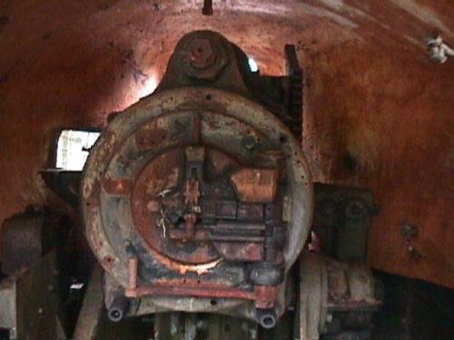 Breech Mechanism M1903A2.  Photo shows the mechanism in its current condition, situated inside the Shield. Photo taken 2005.; HFNL/ 2006