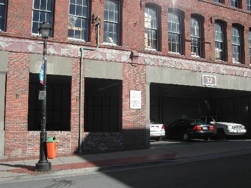 This photograph denotes the car port at the bottom storey, 2004; City of Saint John