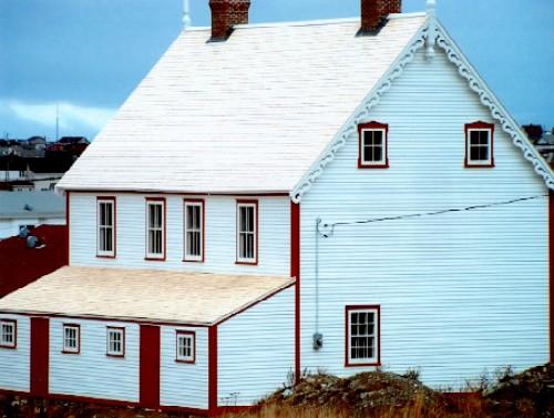Side and rear view of James Ryan Tenement House, Bonavista, circa 2004, after restoration; HFNL 2004