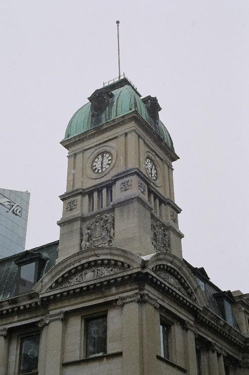 Close up of Clock Tower of the Old Post Office--City Hall Building, 2006.; Ross Herrington, 2006.