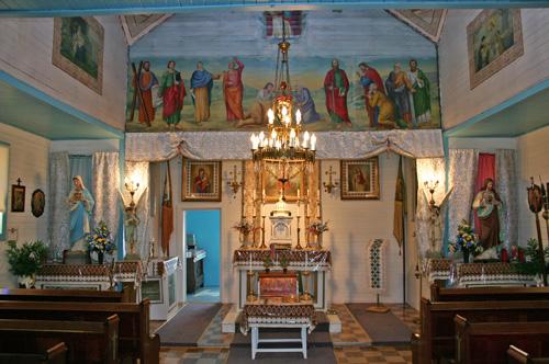 Interior of St. Nicholas Ukrainian Catholic Church, Poplarfield, 2006; Historic Resources Branch, Manitoba Culture, Heritage and Tourism, 2006