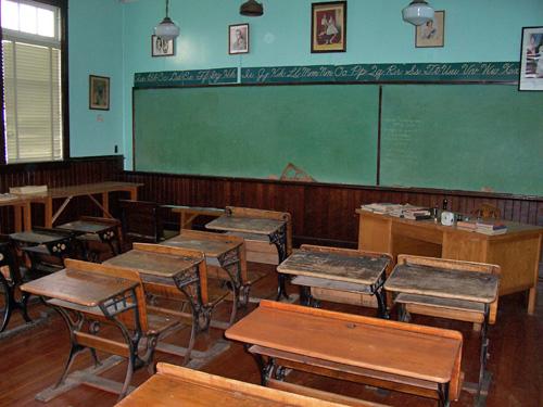 Interior view of South Bay School, Winnipegosis area, 2006; Historic Resources Branch, Manitoba Culture, Heritage and Tourism