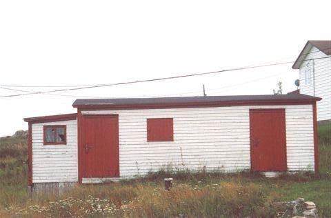 View of the shed.  Note the two doors which indicate two rooms and the small extension on the left is an outhouse.  Photo taken 2006.; HFNL/ 2006