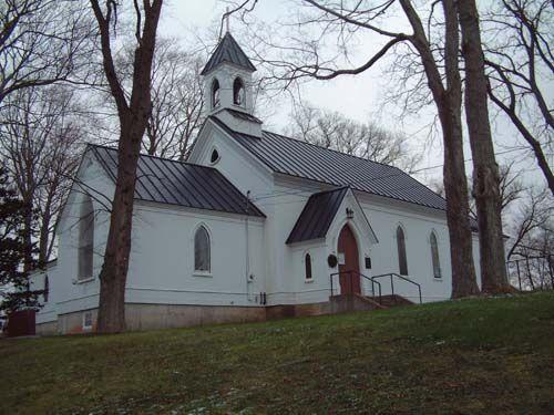 front elevation, St. John's Anglican Church, Wolfville, NS, 2006; Heritage Division, NS Dept. of Tourism, Culture and Heritage, 2006
