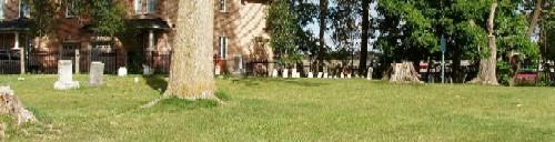 Overview of burying ground; Heritage Newmarket