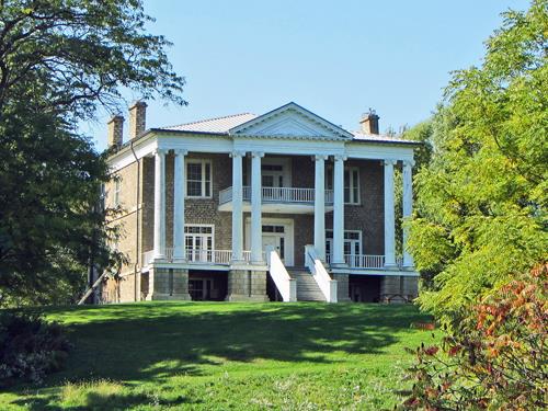General view of Willowbank, showing the house with its Classical Revival styling, 2011.; Willowbank, Sean Marshall, October 2011.