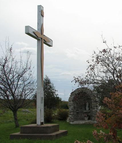 Cross and 1755 Bicentennial Grotto - east view; City of Dieppe