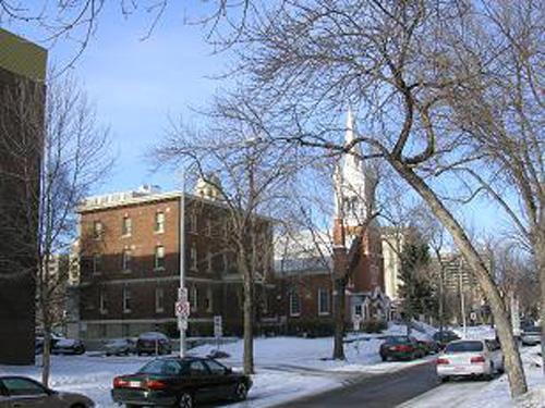 View of Oblats Maison Provinciale, Edmonton, looking north along 110 Street, March 2005; City of Edmonton, 2005