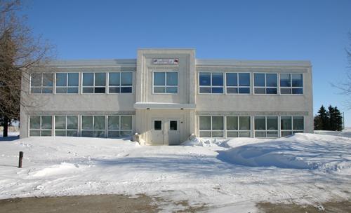 View of the main elevation of the Fannystelle School, Fannystelle, 2005; Historic Resources Branch, Manitoba Culture, Heritage, Tourism and Sport, 2005