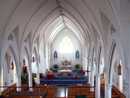View of the interior from the balcony; Société historique du Madawaska