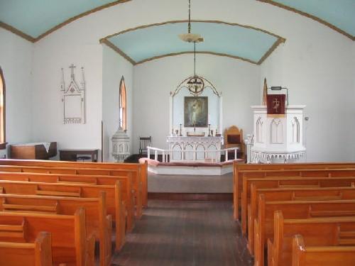 Interior of the Kristiania Lutheran Church, 2006.; Government of Saskatchewan, Brett Quiring, 2006.