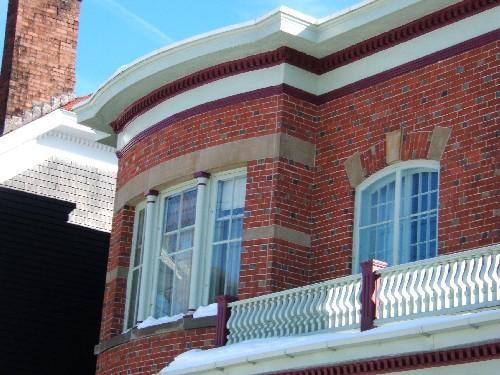 Corbett Residence - This photograph shows the projecting cornice and the window detail, 2005; City of Saint John