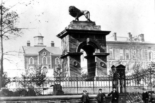 Circa 1865 view of Barrington Street entrance with Halifax Court House in background.; Courtesy of the Nova Scotia Museum, History Collection, 88.30.3