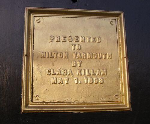 Presentation plaque on south side of the Golden Horse Fountain, Yarmouth, NS, 2006.; Heritage Division, NS Dept. of Tourism, Culture and Heritage, 2006