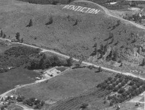 Aerial photo of Munson Mountain, pre-1988; Penticton Museum