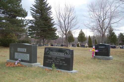 The tombstones of three notable priests of the 20th century; Village of Cap-Pelé