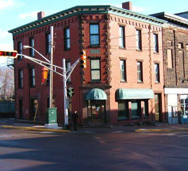 Powell Block - this business block intersects 2 main streets; Town of Sackville