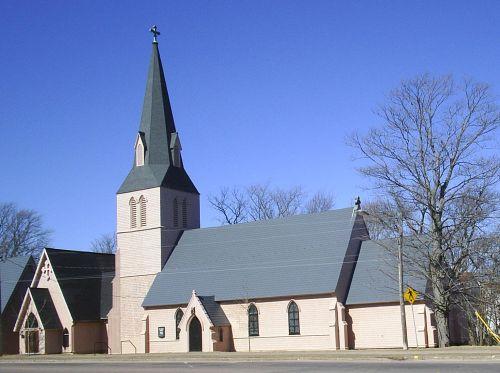 St. Paul's Anglican Church - Front Facade - Church property on Main Street; Town of Sackville