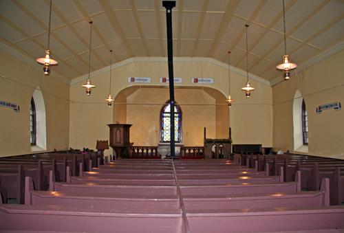 Interior view of St. Peter, Dynevor Old Stone Church, East Selkirk area, 2006; Historic Resources Branch, Manitoba Culture, Heritage & Tourism, 2006