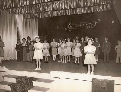Amature night in the basement of the old gray school - the basement was also used as the Parish Centre. ; Valmond Léger collection