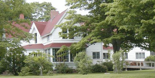 Angle view showing large sun porch; Town of Sackville
