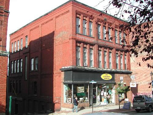This photograph shows the building's Germain Street and Church Street façade, 2004; City of Saint John