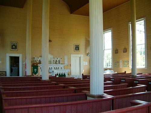 Interior, St. Denis Church, Minudie, Nova Scotia, 2005.
; Heritage Division, NS Dept. of Tourism, Culture and Heritage, 2005.