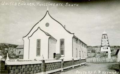 View of South Side United Church showing original scalloped false front.; F.R. Hayward/ HFNL 2007
