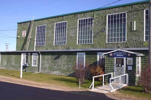 West elevational detail of the Commonwealth Air Training Plan Hangar, Brandon area, 2005; Historic Resources Branch, Manitoba Culture, Heritage and Tourism 2005