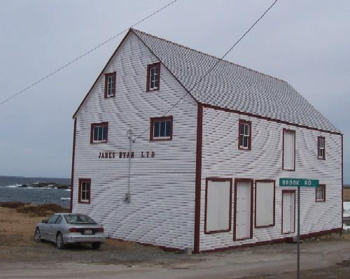 Exterior photo view of left gable end and front of James Ryan Shop, Elliston, 2006/03/26; L Maynard, HFNL, 2007