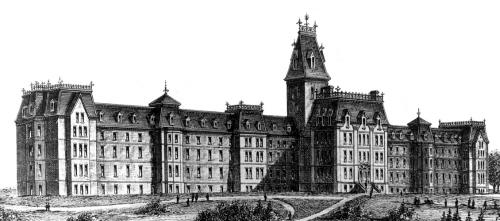 Engraving of the former Falconwood Insane Asylum; Canadian Illustrated News, Vol. 17, No. 12, 180 (23 March 1878)