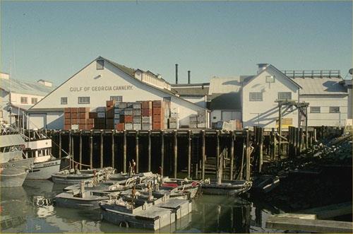 General view of the Gulf of Georgia Cannery National Historic Site, 1991.; Parks Canada Agency / Agence Parcs Canada, 1991.