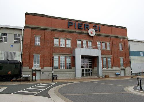 General view of Pier 21, showing the scale, linear form and two-storey massing with industrially designed shed attached to more formally finished central office bay, 2010.; Pier 21, Jennyrotten, 2010.