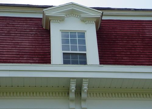 Dormer with pediment and dentils; Town of St. Stephen