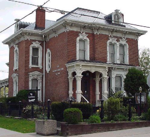 Striking design features include the detailed facade, ornate wooden porches and bracketed eaves.; City of Windsor, Nancy Morand