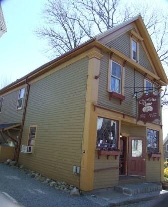Front and east elevations, Charlotte Lane Café, Shelburne, Nova Scotia, 2007.
; Heritage Division, NS Dept of Tourism, Culture and Heritage, 2007