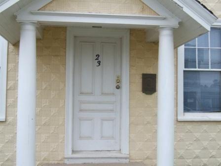 Front entrance, Harmony Lodge #52, Aylesford, Nova Scotia, 2006.
; Heritage Division, NS Dept. of Tourism, Culture and Heritage, 2006