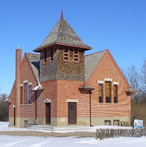 View of the main entrance and bell tower.; Mike Fedyk, 2007