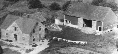 Ambroise Dupuis House - Aerial View, circa 1954; Armand Robichaud