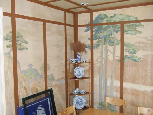 This photograph shows part of the mural painted by Lucille Douglas, 2007; Town of St. Andrews