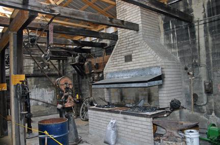 Interior view of the Amos Blacksmith Shop, Waskada, 2007; Historic Resources Branch, Manitoba Culture, Heritage, Tourism and Sport, 2007