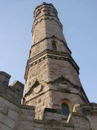 Detail view of the north elevation of the monument's tower; OHT, 2006